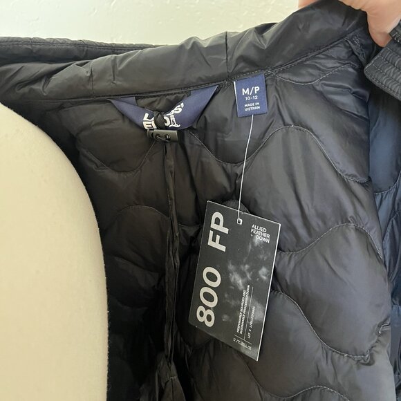 Lands' End Jacket M Womens New Black Ultralight Packable Hooded Quilted Down - Picture 5 of 9